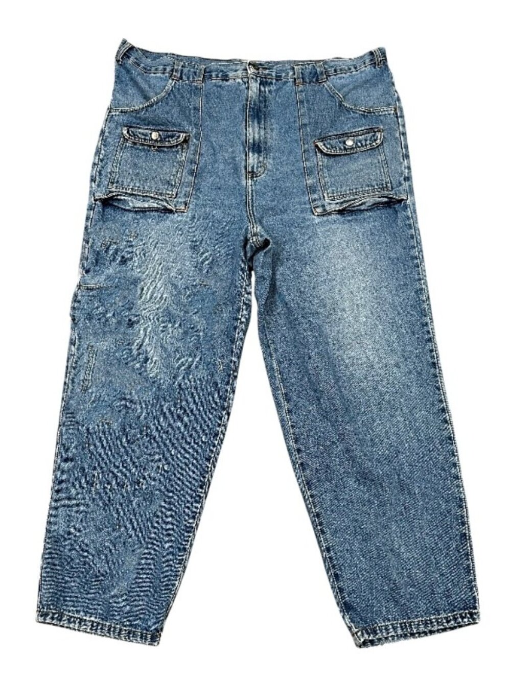 Vintage 90s Carpenter Utility Jeans Mens 44x30 DENIM EXPRESS Relaxed Hong Kong